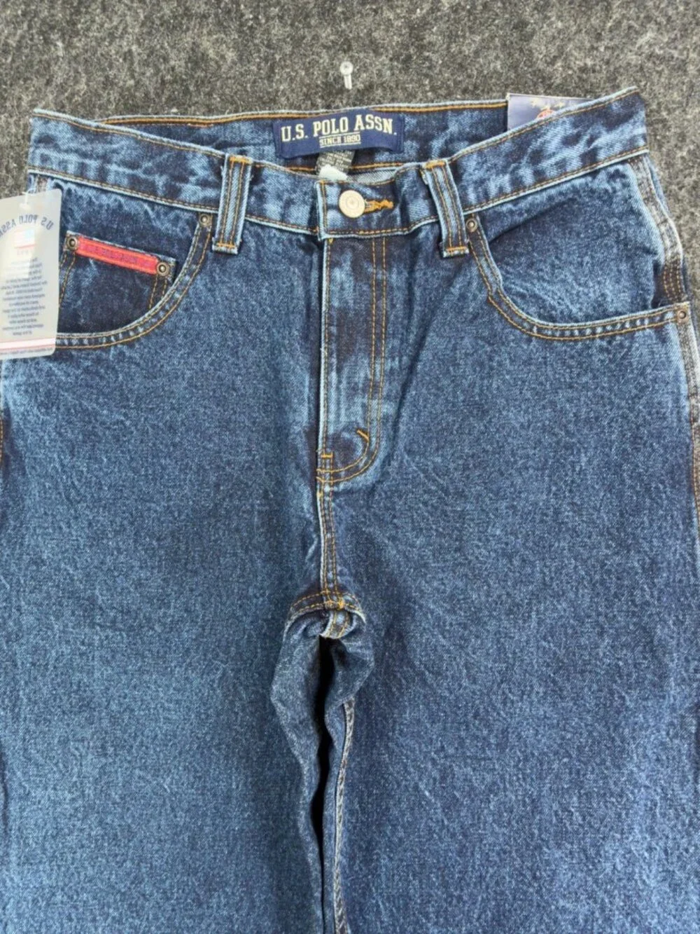 U.S. Polo Assn Carpenter Jeans Boys 16 Blue Cotton Easy Fit Regular Leg NWT